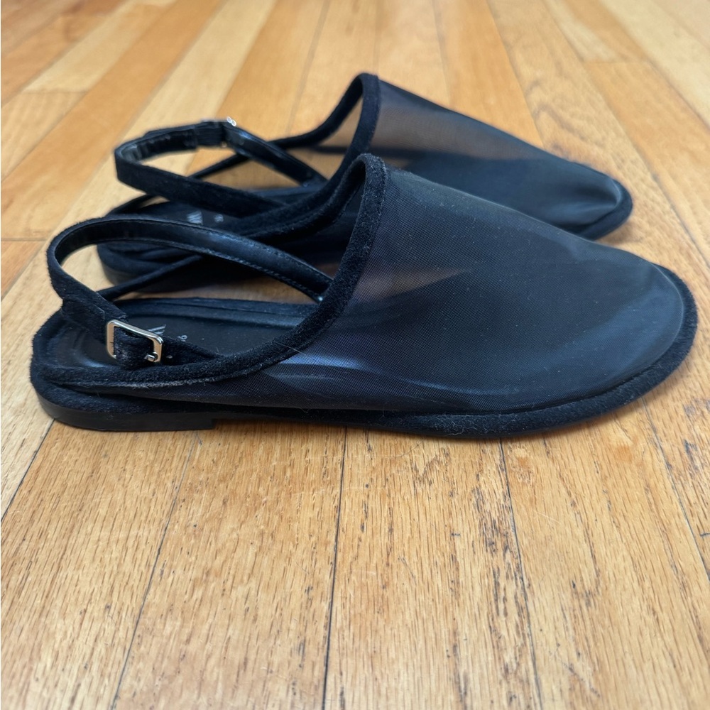 Zara Black Flat Mesh Shoes
